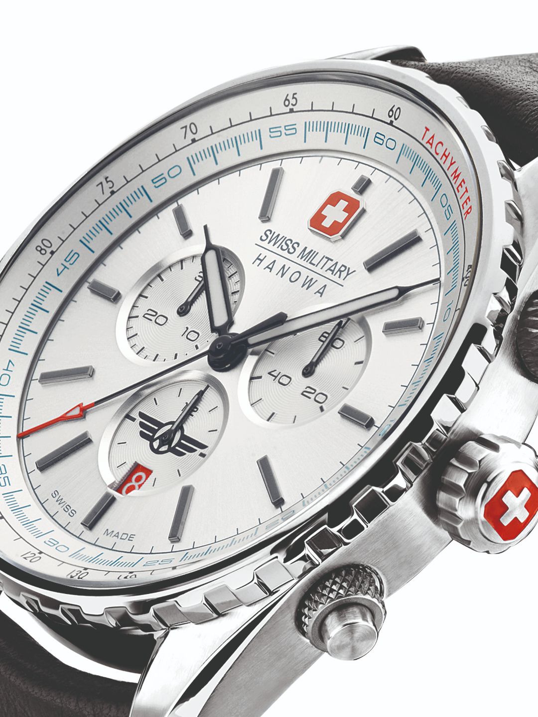 Swiss Military Hanowa SMWGC0000302  - Swiss Made Round Silver Chronograph - Watch for men