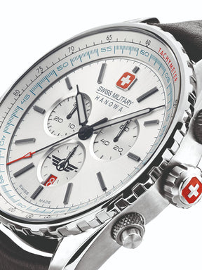 Swiss Military Hanowa SMWGC0000302  - Swiss Made Round Silver Chronograph - Watch for men