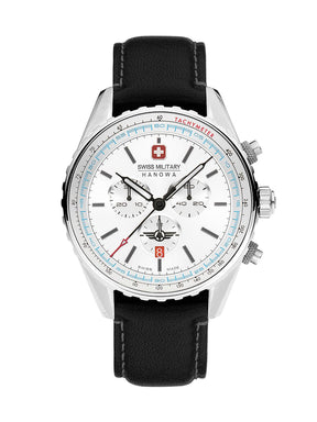 Swiss Military Hanowa SMWGC0000302  - Swiss Made Round Silver Chronograph - Watch for men