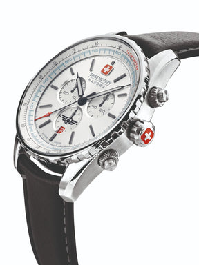 Swiss Military Hanowa SMWGC0000302  - Swiss Made Round Silver Chronograph - Watch for men