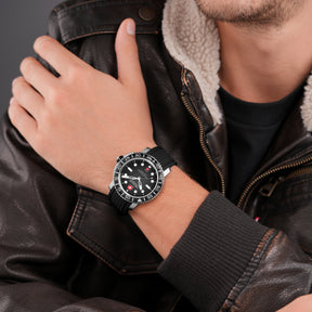 SWISS MILITARY HANOWA BLACK MARLIN BLACK ROUND DIAL ANALOG WATCH FOR Men's SMWGN0001701