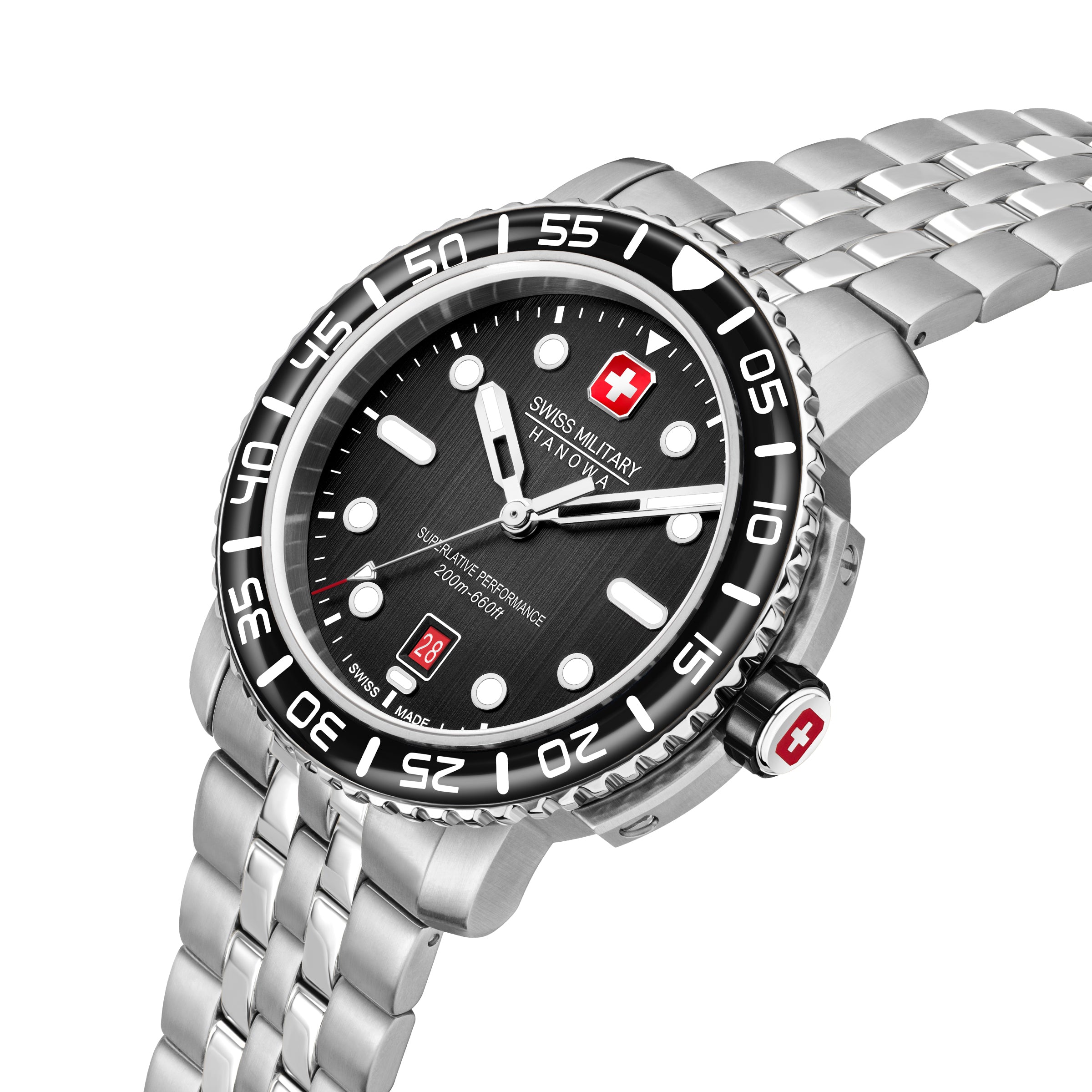 SWISS MILITARY HANOWA BLACK MARLIN BLACK ROUND DIAL ANALOG WATCH FOR Men's SMWGH0001702