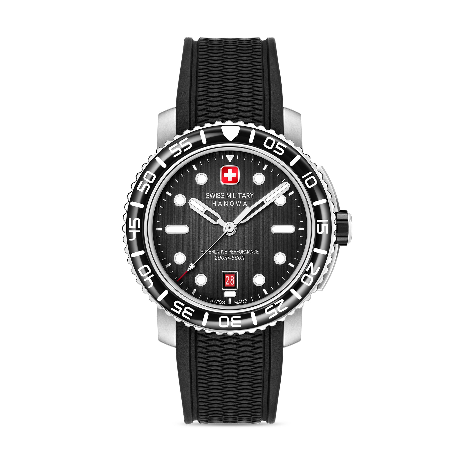 SWISS MILITARY HANOWA BLACK MARLIN BLACK ROUND DIAL ANALOG WATCH FOR Men's SMWGN0001701