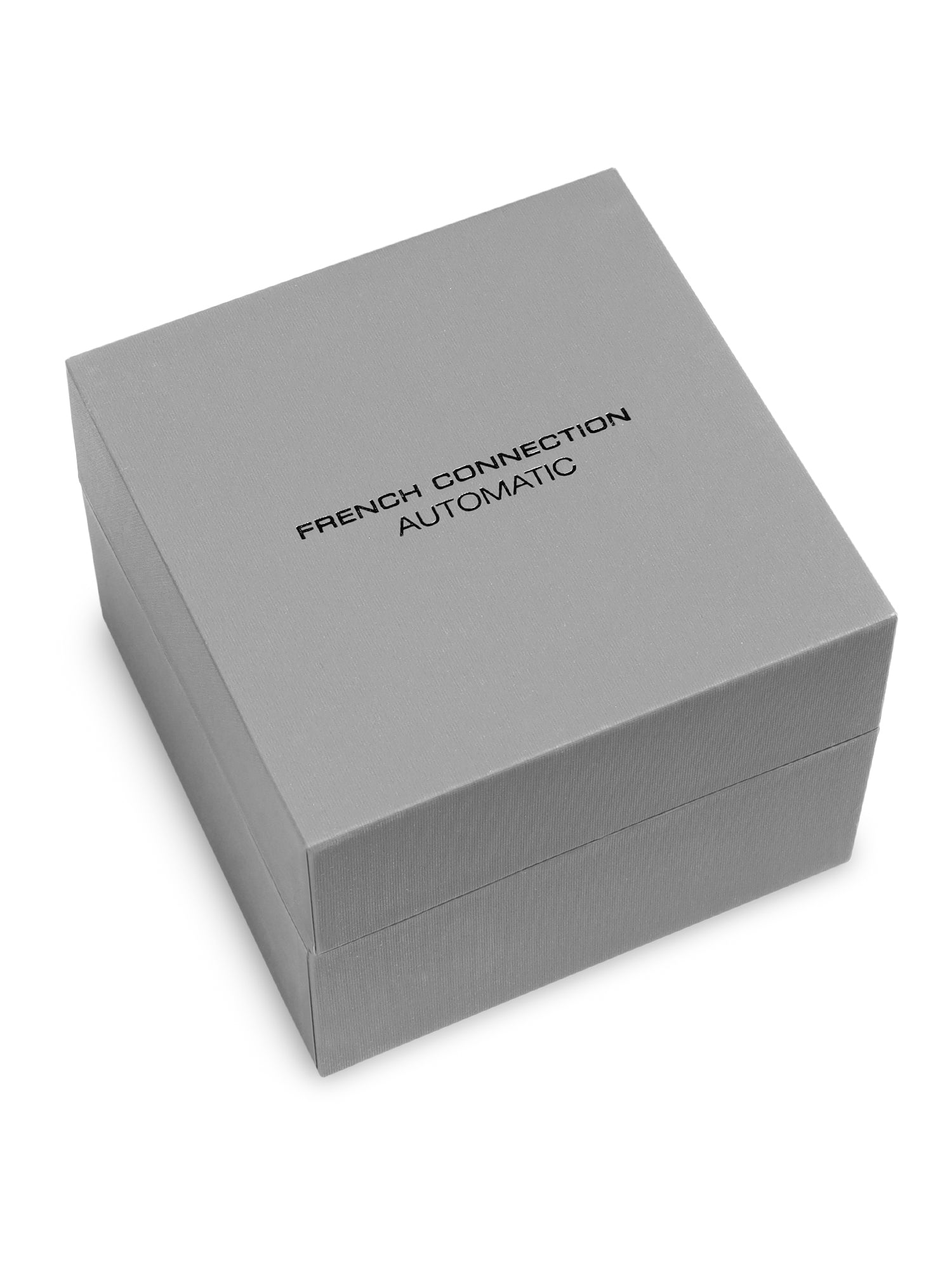 French Connection See Through Silver Square Dial With Black Silicone Strap Automatic Watch - For Mens FCA18SBL