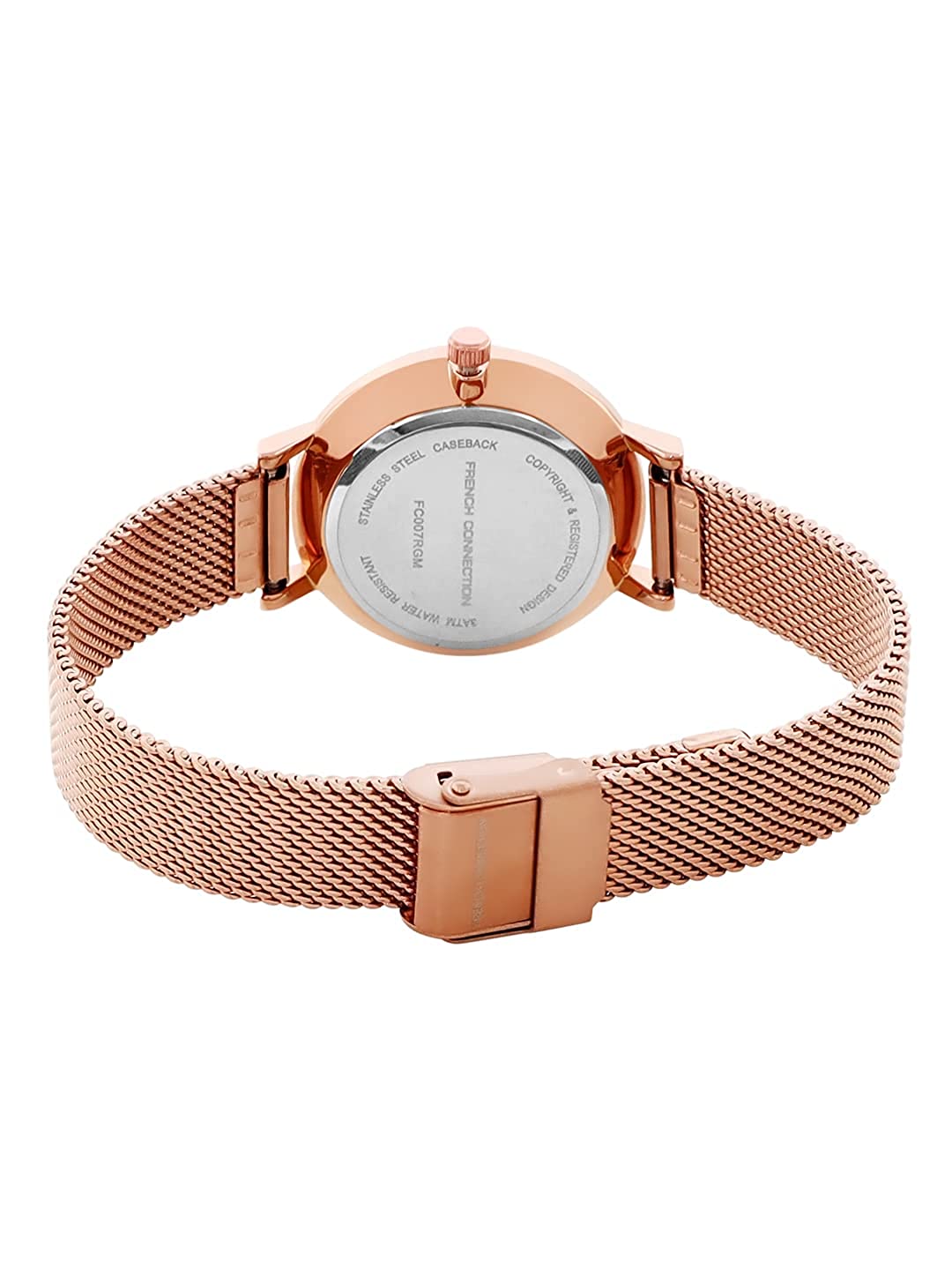 French Connection Rose Gold Analogue Watch for Women - FC007RGM