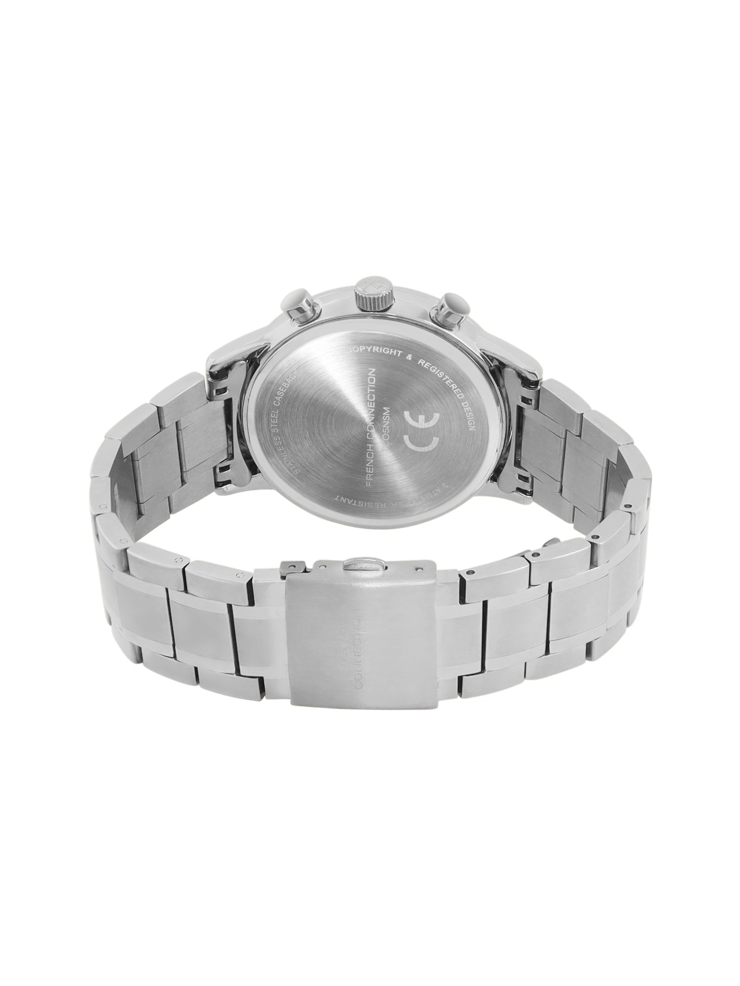 French Connection Green Embossed Round Dial With Stainless Steel Strap Chronograph Watch - For Mens FCO5NSM