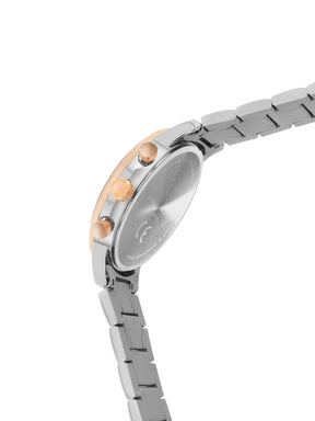 French Connection Green Embossed Round Dial With Rose Stainless Steel Strap Chronograph Watch - For Mens FCO5RTM