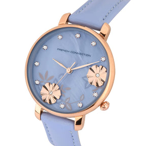 French Connection Lavender Leather Straps Women's Watch-FC21L