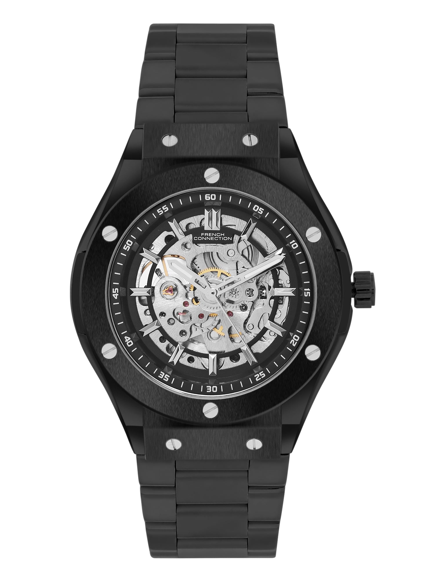 French connection Men Embellished Dial & Stainless Steel Straps Automatic Watch FCA04-5