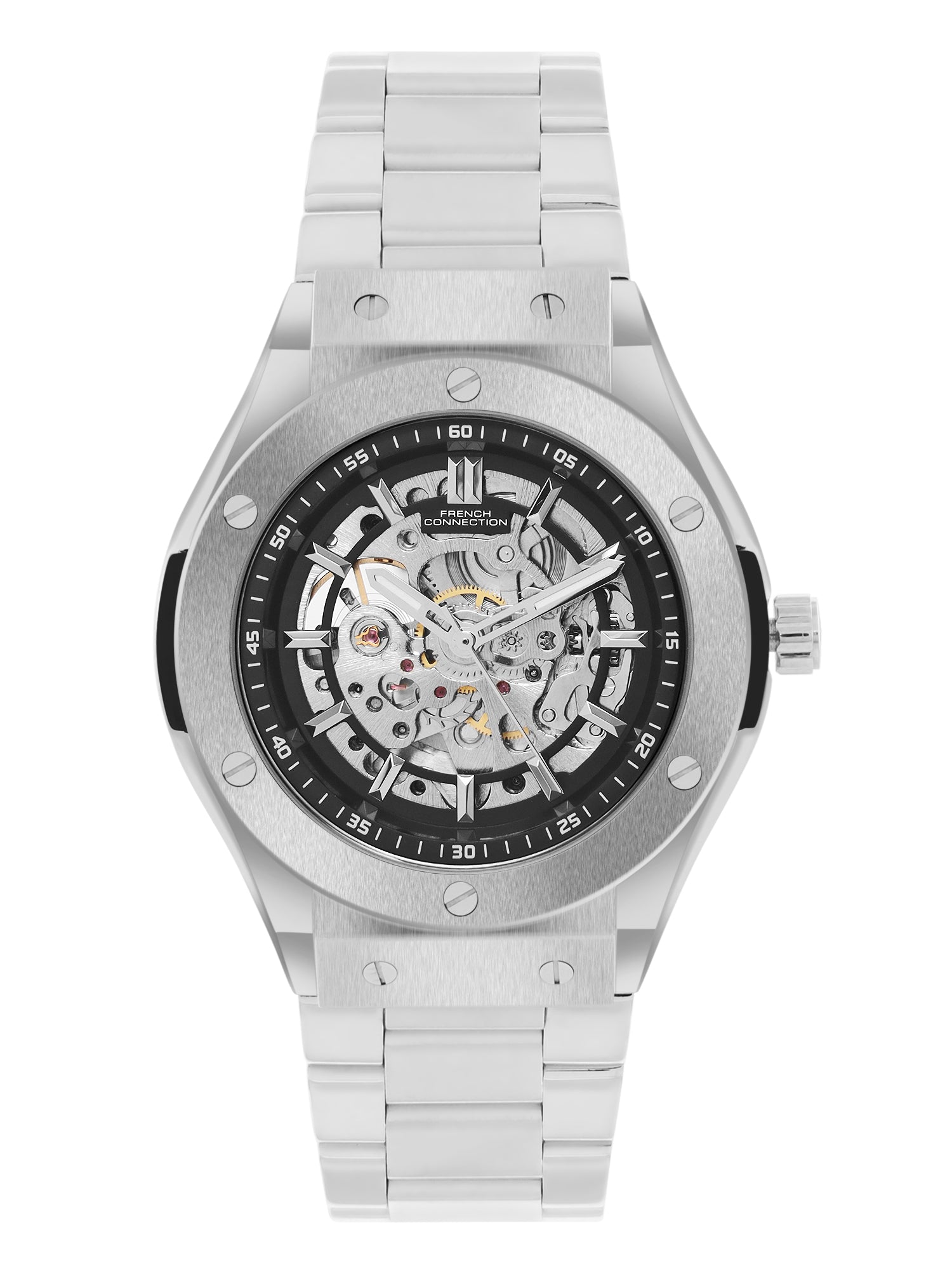 French connection Men Embellished Dial & Stainless Steel Straps Analogue Watch FCA04-6