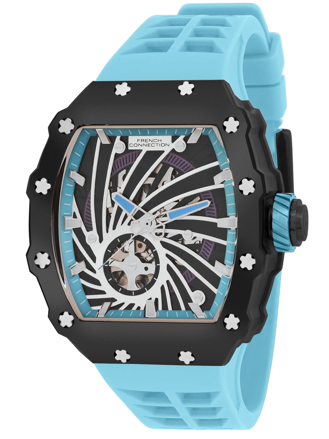 French connection Quadra Rex Blue Tonneau Mens Automatic Watch FCA08BU