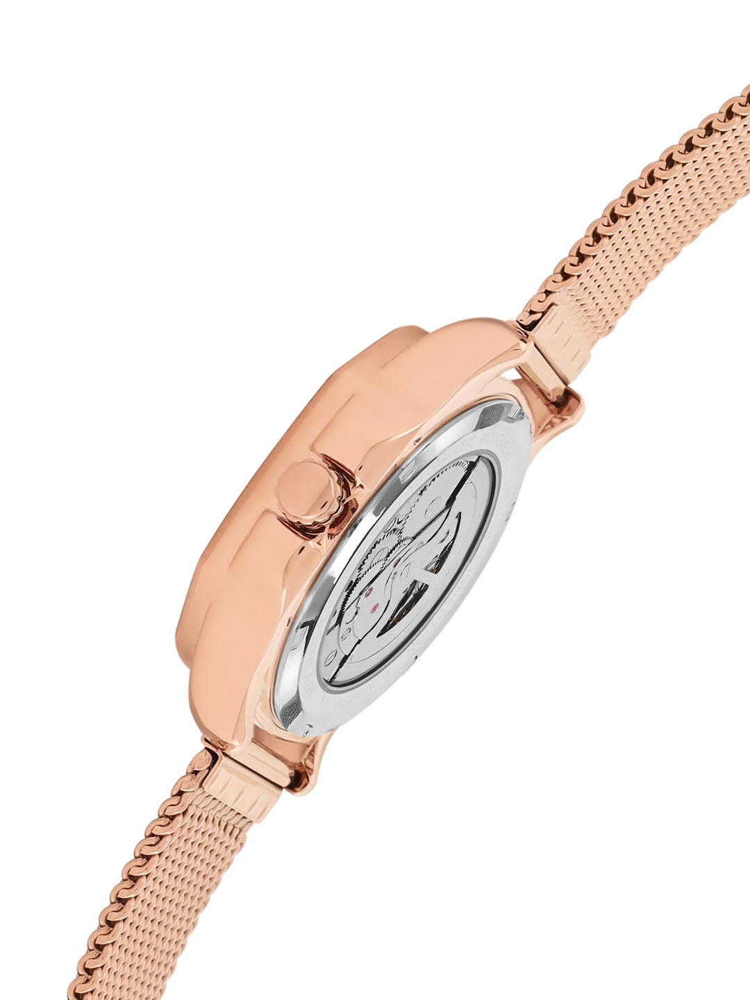 French Connection FCA13RGM Men's Automatic Watch – Blue Dial with Rose Gold Mesh Strap