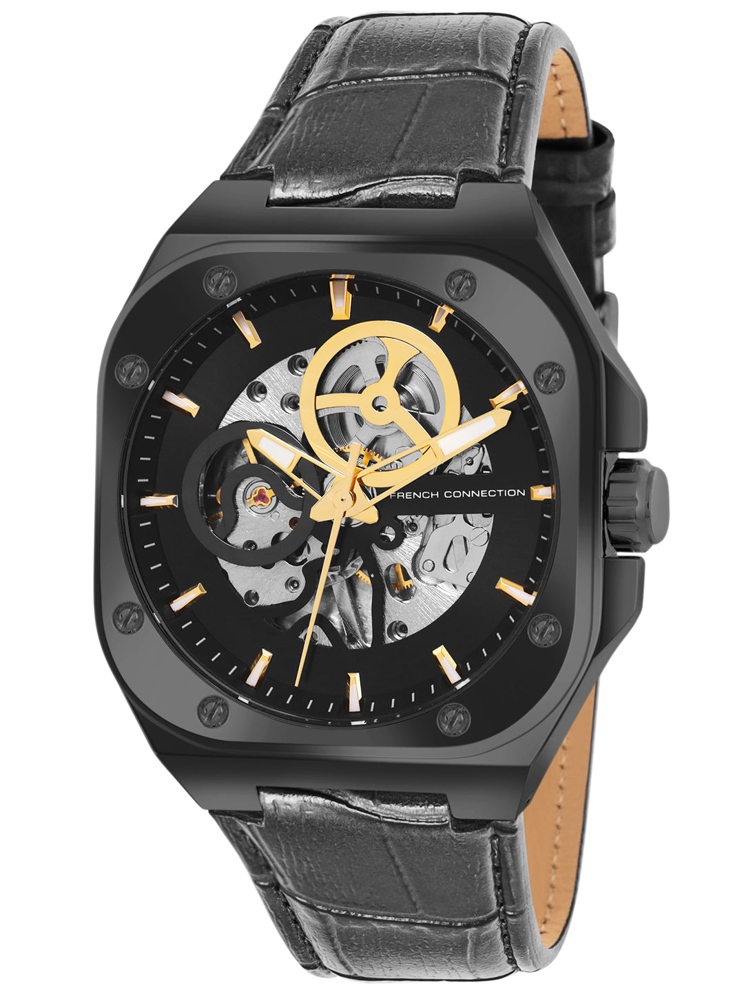 French Connection Automatic Black Dial Men's Watch-FCA14BBL