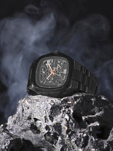 French Connection See Through Black Square Dial With Stainless Steel Strap Automatic Watch - For Mens FCA16BM