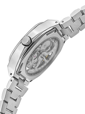 French Connection See Through Silver Square Dial With Stainless Steel Strap Automatic Watch - For Mens FCA16SM