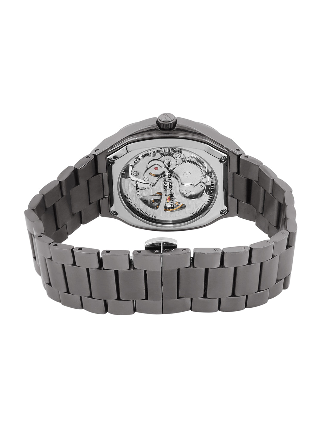 French Connection See Through Blue Square Dial With Stainless Steel Strap Automatic Watch - For Mens FCA16UGNM