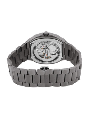 French Connection See Through Blue Square Dial With Stainless Steel Strap Automatic Watch - For Mens FCA16UGNM