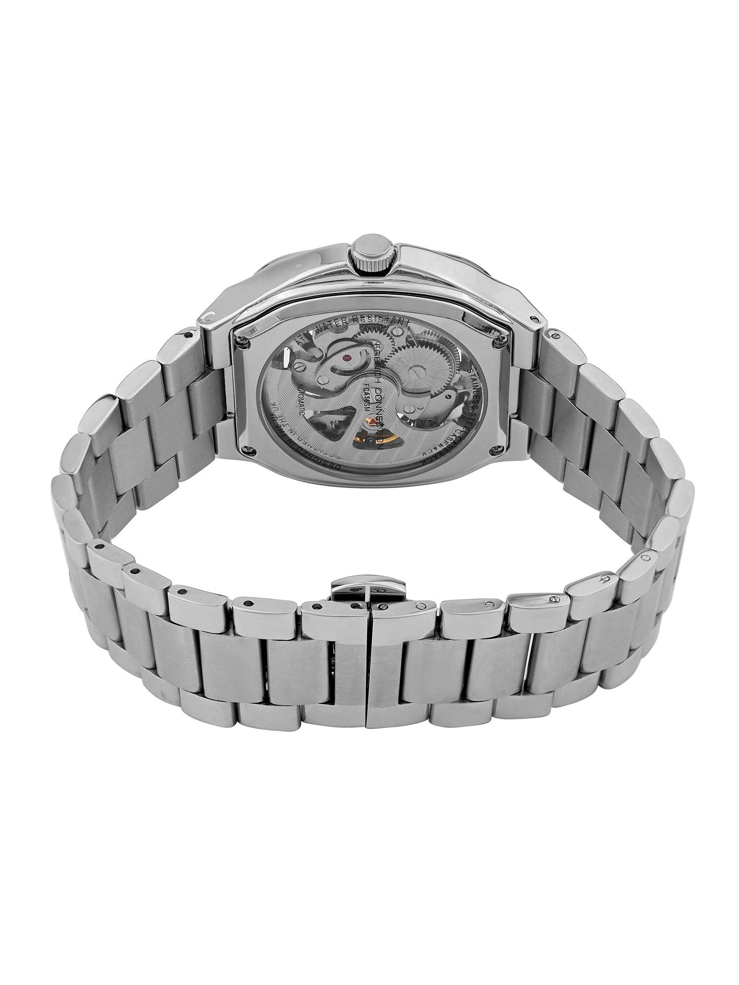 French Connection See Through Blue Square Dial With Stainless Steel Strap Automatic Watch - For Mens FCA16USM