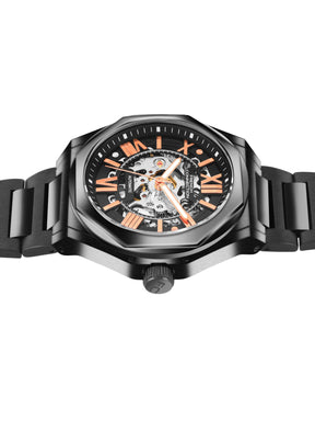 French Connection See Through Black Round Dial With Black Stainless Steel Strap Automatic  Watch - For Mens FCA17BM