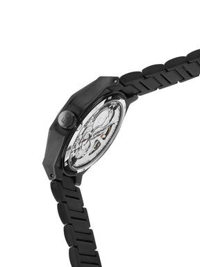 French Connection See Through Black Round Dial With Black Stainless Steel Strap Automatic  Watch - For Mens FCA17BM