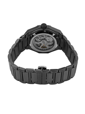 French Connection See Through Grey Round Dial With Gun Stainless Steel Strap Automatic Watch - For Mens FCA17GNM