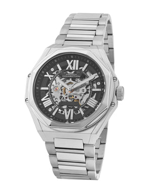 French Connection See Through Black Round Dial With Stainless Steel Strap Automatic Watch - For Mens FCA17SM