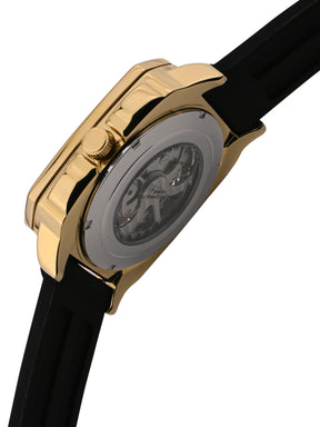 French Connection See Through Black Square Dial With Black Silicone Strap Automatic Watch - For Mens FCA18BL