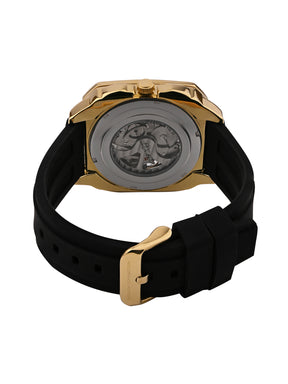 French Connection See Through Black Square Dial With Black Silicone Strap Automatic Watch - For Mens FCA18BL