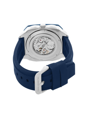 French Connection See Through Blue Square Dial With Blue Silicone Strap Automatic Watch - For Mens FCA18SUL