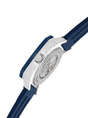 French Connection See Through Blue Square Dial With Blue Silicone Strap Automatic Watch - For Mens FCA18SUL