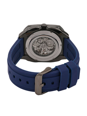 French Connection See Through Blue Square Dial With Blue Silicone Strap Automatic Watch - For Mens FCA18UL