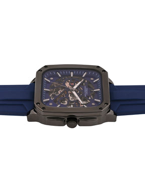 French Connection See Through Blue Square Dial With Blue Silicone Strap Automatic Watch - For Mens FCA18UL