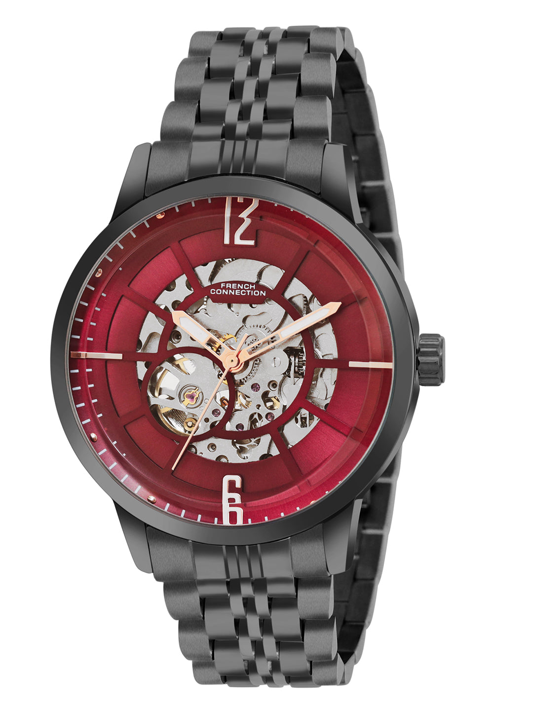 French Connection Men Automatic Burgundy Dial Watch-FCA20BM