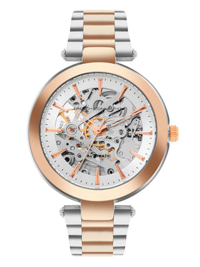 MODERN Round Dial Automatic Motion Powered Analogue Watch | See Through Dial | Automatic Watch for Women's