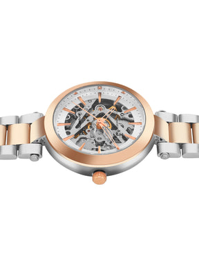 MODERN Round Dial Automatic Motion Powered Analogue Watch | See Through Dial | Automatic Watch for Women's