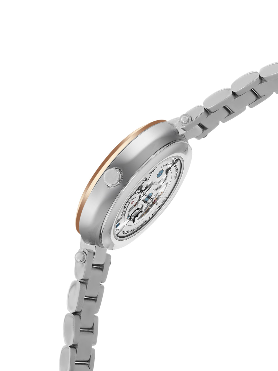 MODERN Round Dial Automatic Motion Powered Analogue Watch | See Through Dial | Automatic Watch for Women's