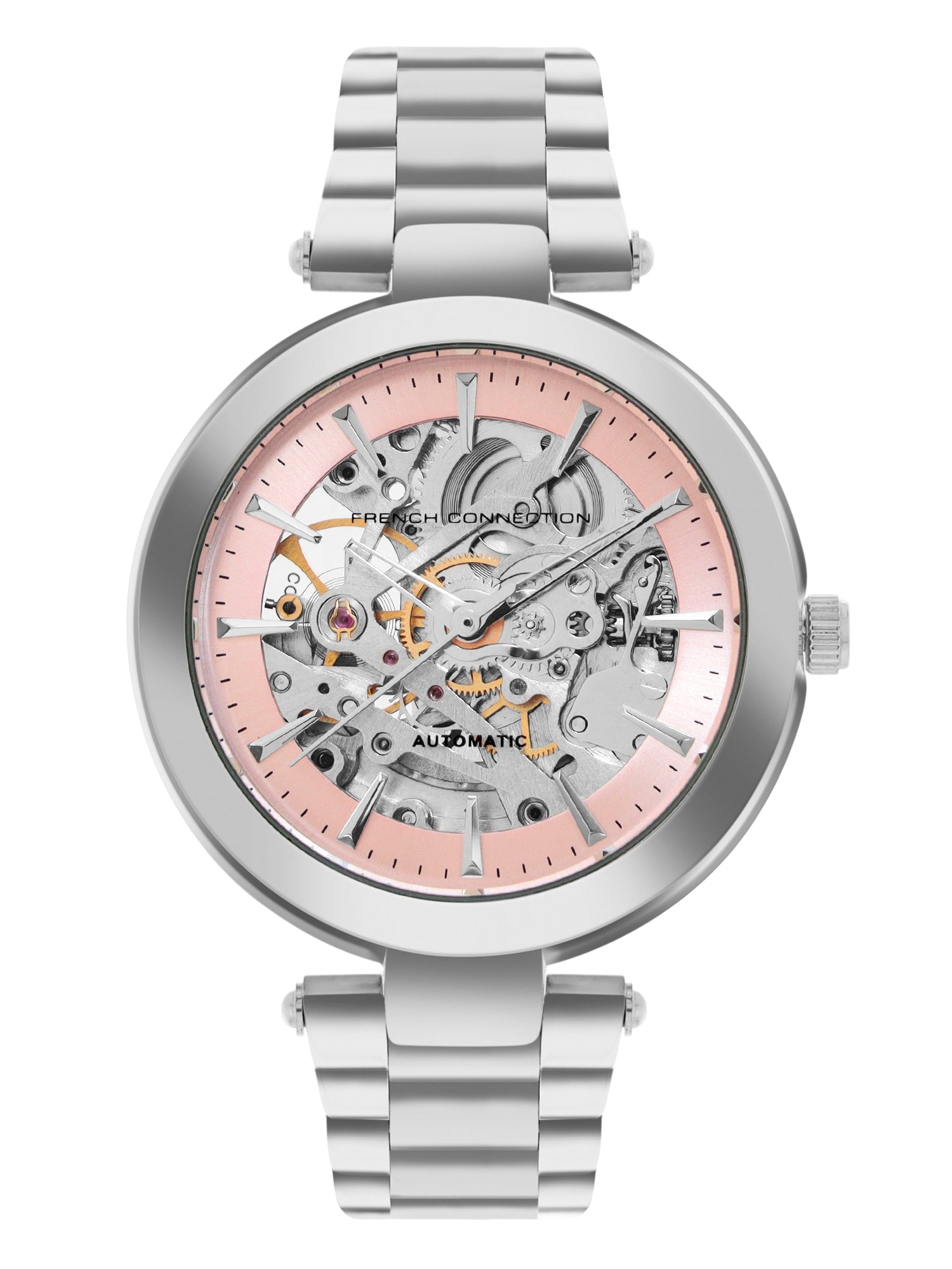 MODERN Round Dial Automatic Motion Powered Analogue Watch | See Through Dial | Automatic Watch for Women's