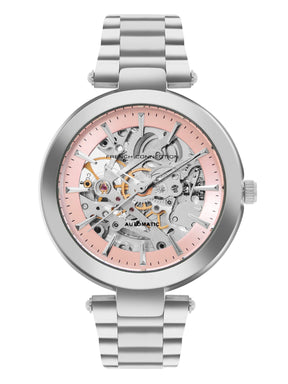 MODERN Round Dial Automatic Motion Powered Analogue Watch | See Through Dial | Automatic Watch for Women's