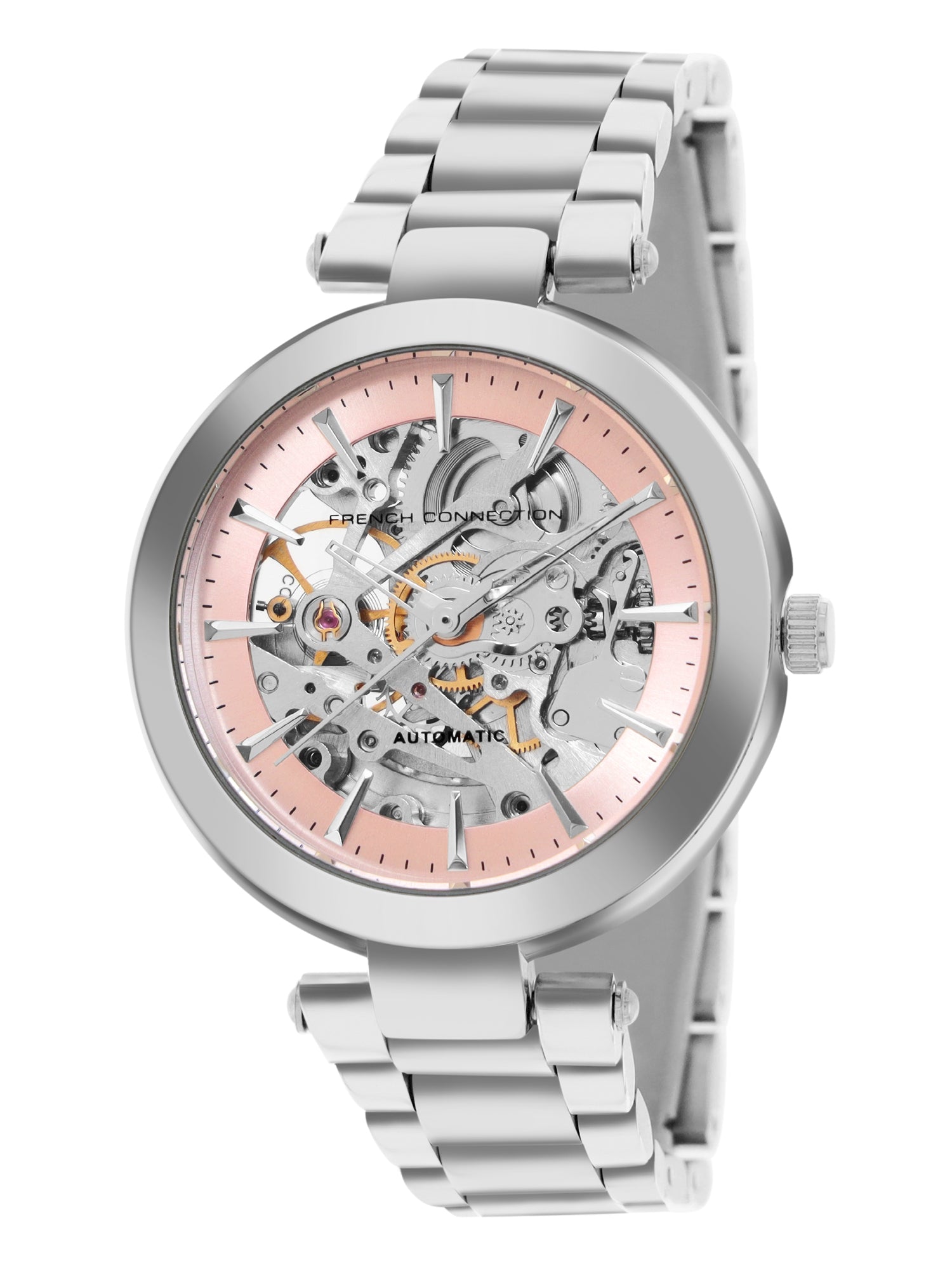 MODERN Round Dial Automatic Motion Powered Analogue Watch | See Through Dial | Automatic Watch for Women's