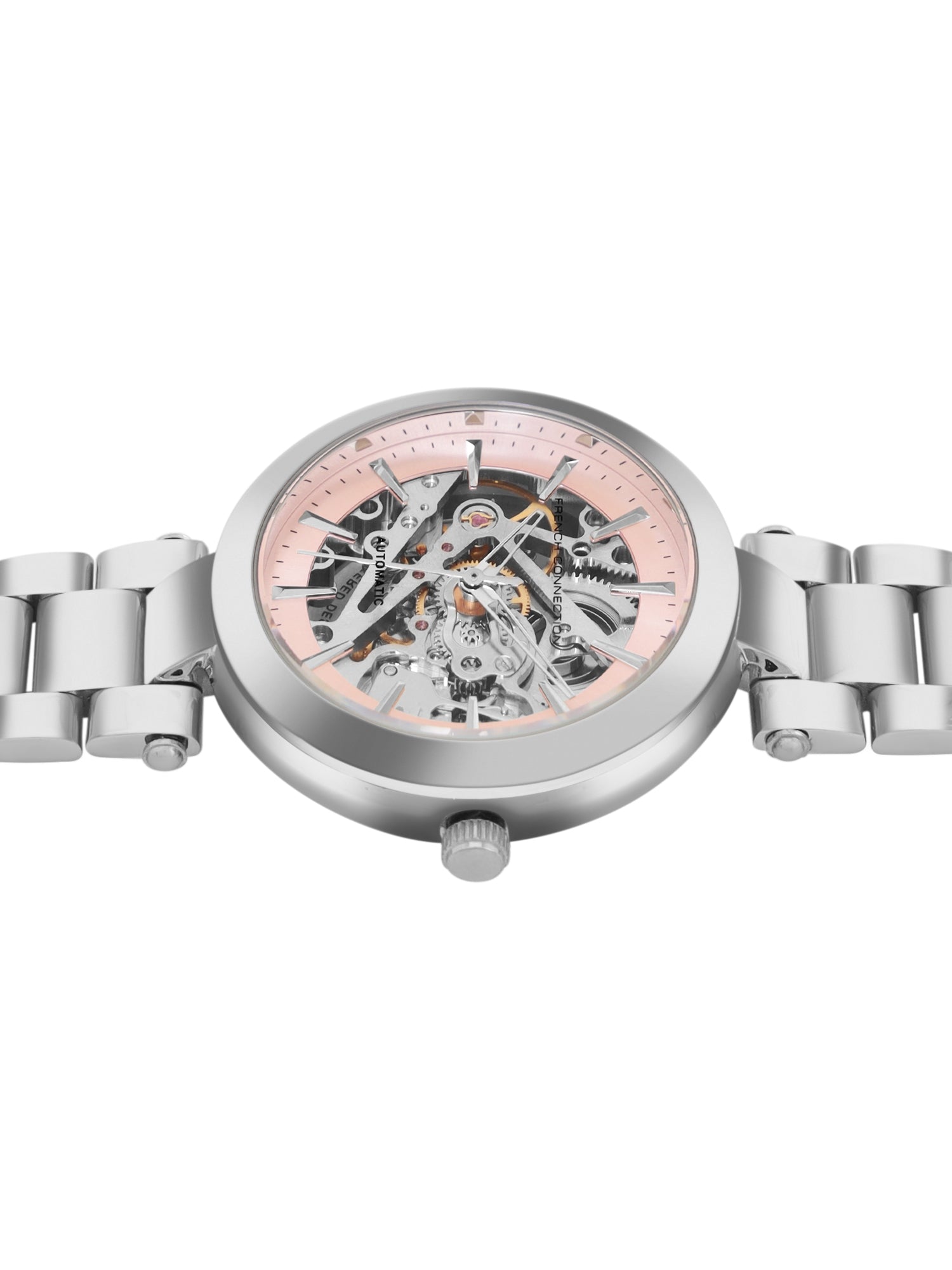 MODERN Round Dial Automatic Motion Powered Analogue Watch | See Through Dial | Automatic Watch for Women's