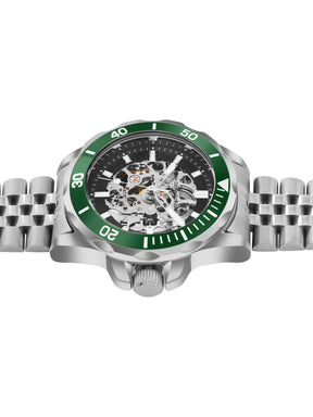 French Connection See Through Black Round Dial With Stainless Steel Strap Automatic Watch - For Mens FCA22NSM