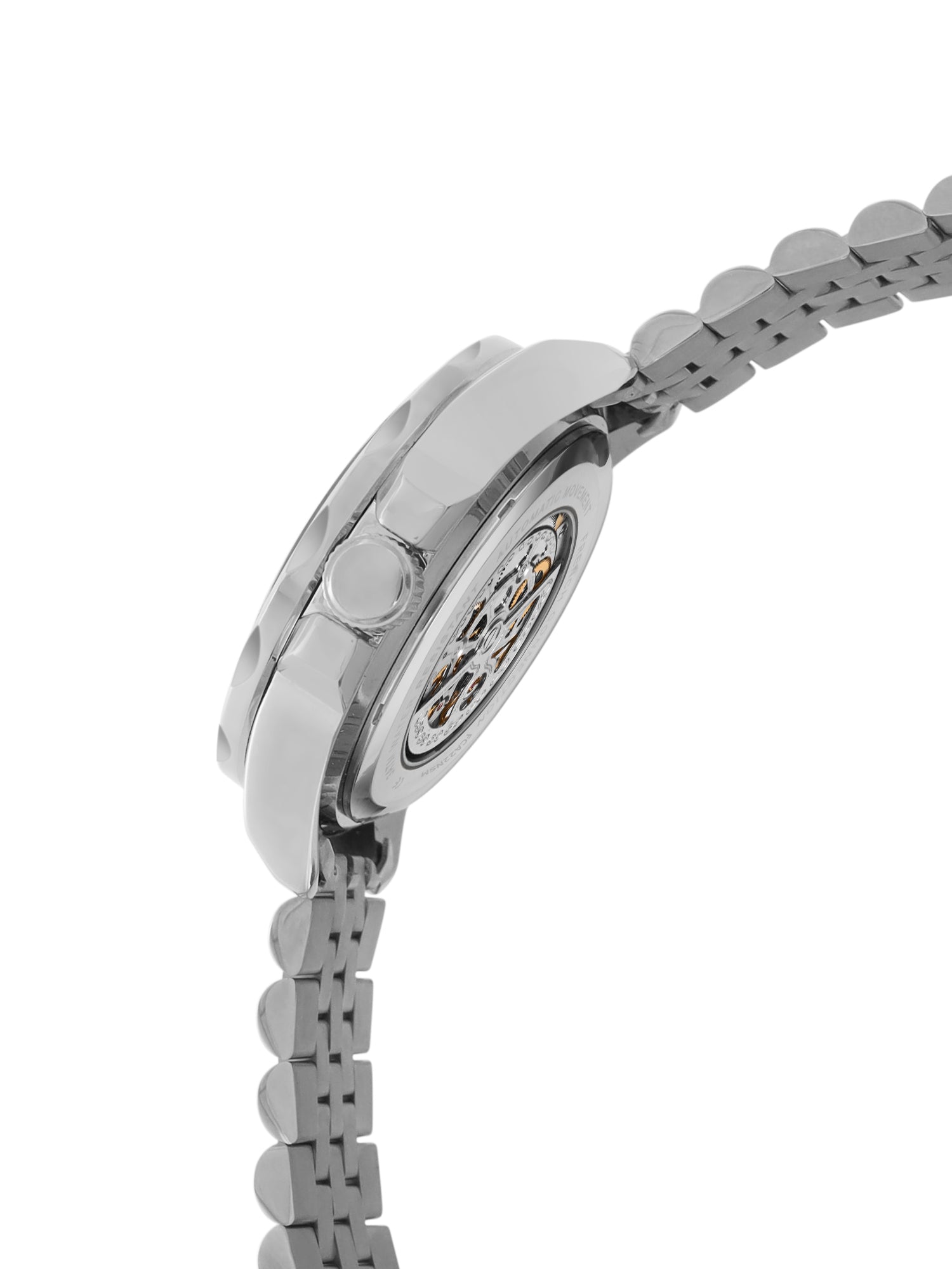 French Connection See Through Black Round Dial With Stainless Steel Strap Automatic Watch - For Mens FCA22NSM