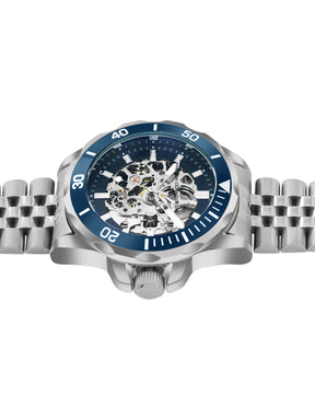 French Connection See Through Dark Blue Round Dial With Stainless Steel Strap Automatic Watch - For Mens FCA22USM