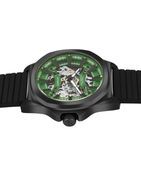 French Connection See Through Green Round Dial With Silicone Strap Automatic Watch - For Mens FCA23NBL