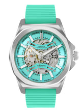 French Connection See Through Tiffany Blue Round Dial With Silicone Strap Automatic Watch - For Mens FCA23UL