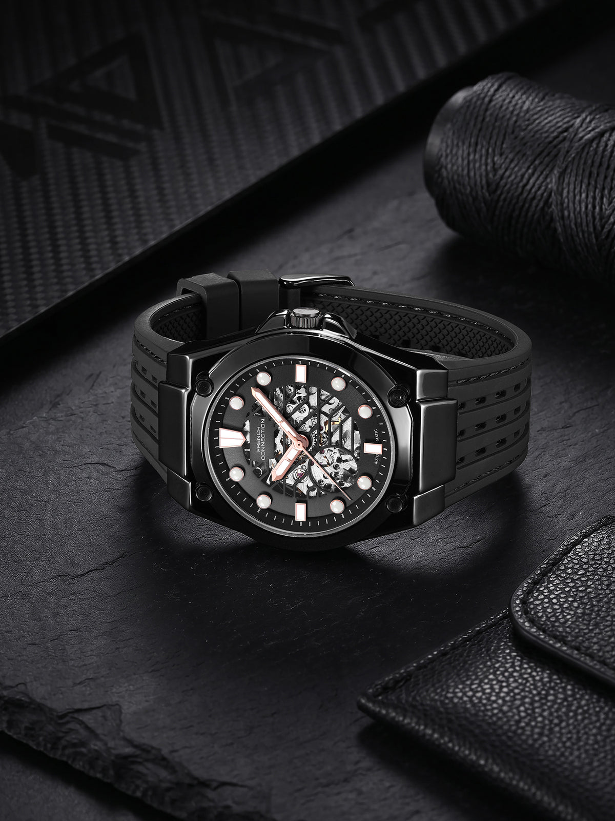 French Connection Automyst | Skeleton Dial | Automatic Watch for Men - FCA24BBL