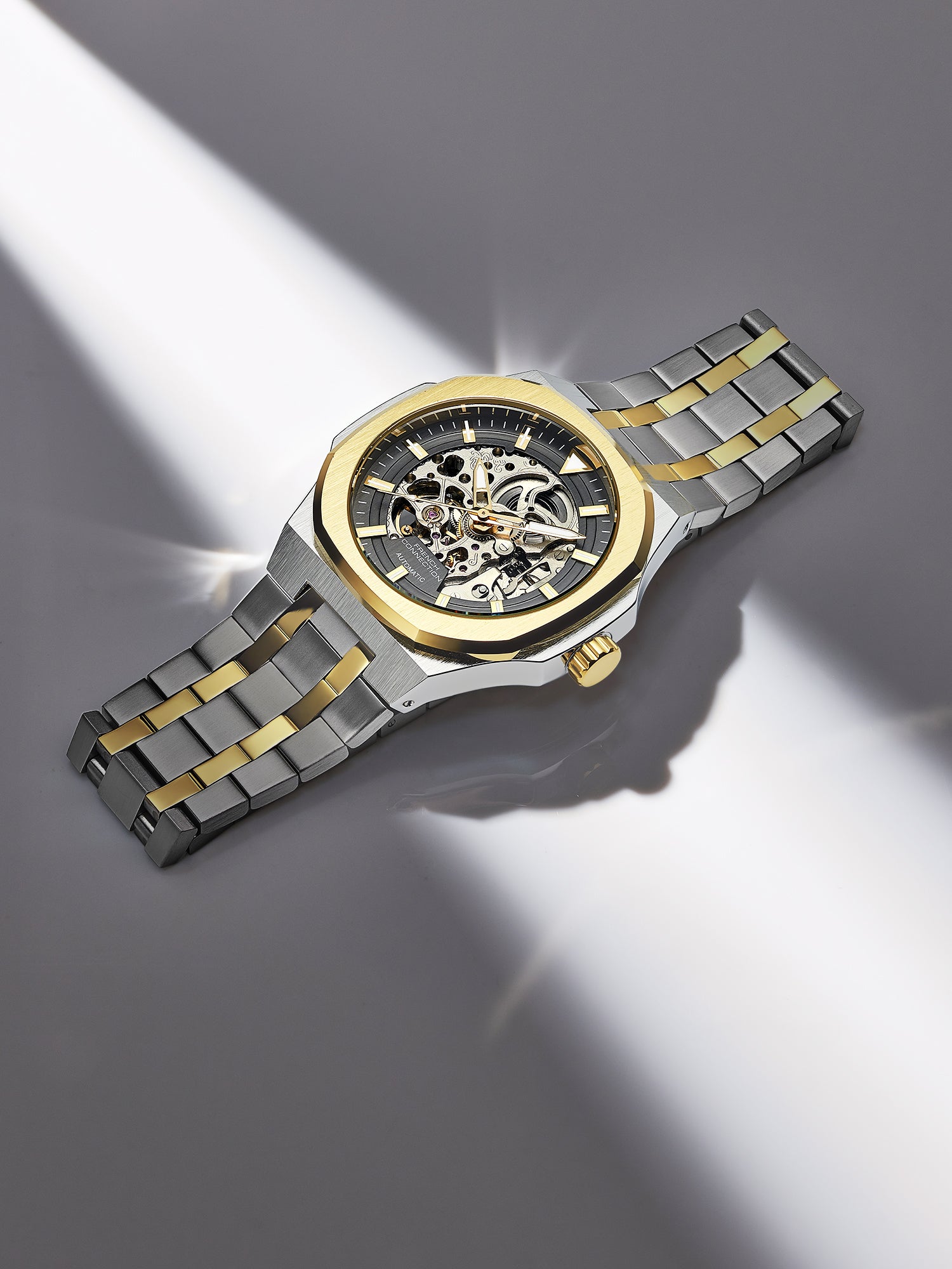 French Connection Autaros Skeleton Dial Stainless Steel Automatic Watch for Men - FCA31TM
