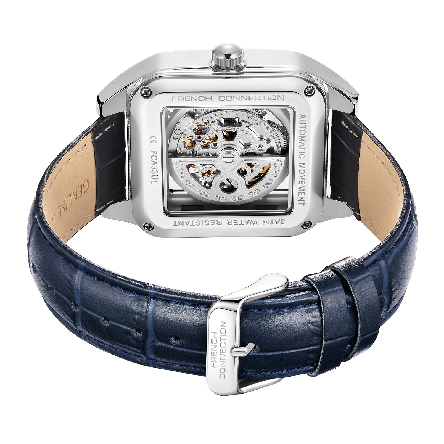 French Connection Autronox Skeleton Dial Leather Automatic Watch for Men - FCA33UL