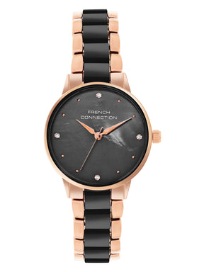 French Connection Black Dial  Analog Watch for Women's - FCB10RGM-B