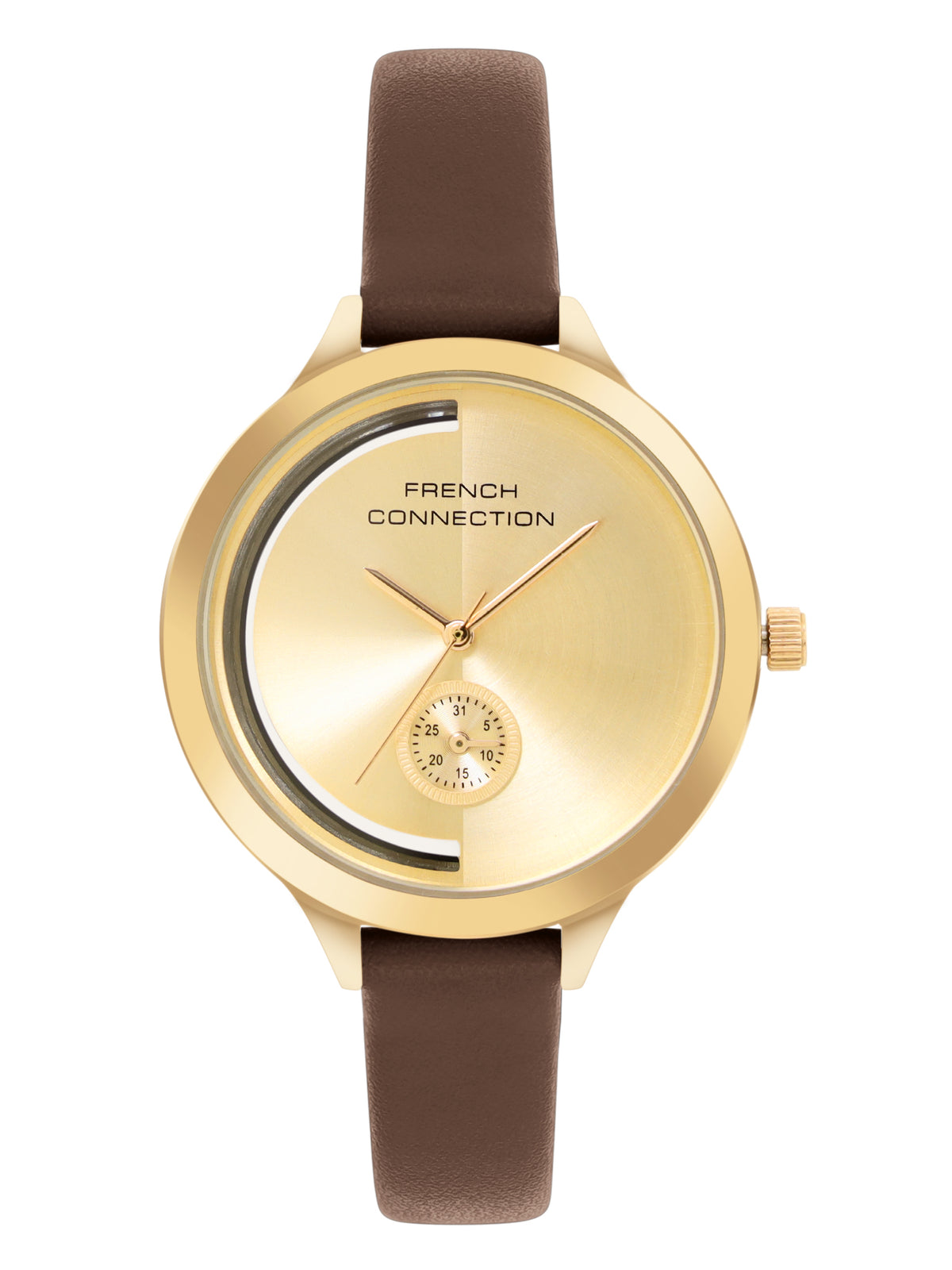 French Connection Gold Dial  Analog Side Second  Watch for Women's - FCB12BRL